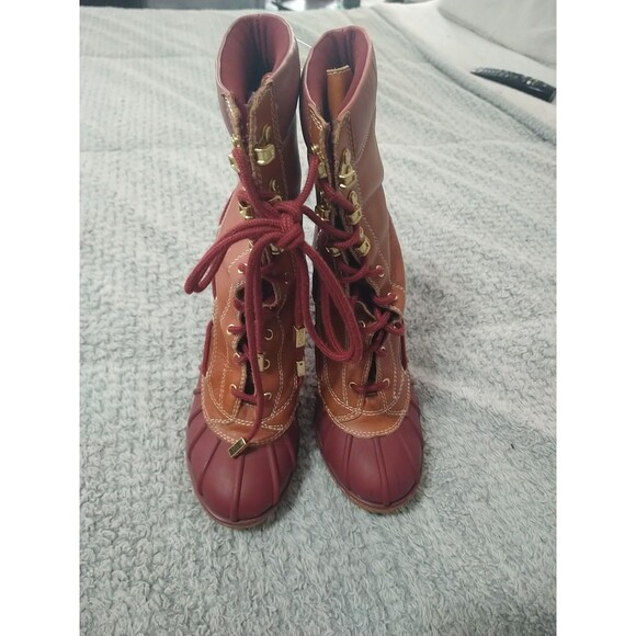 Michael Kors Leather Heeled Boots Size 8 Y2K Vintage - Picture 8 of 13